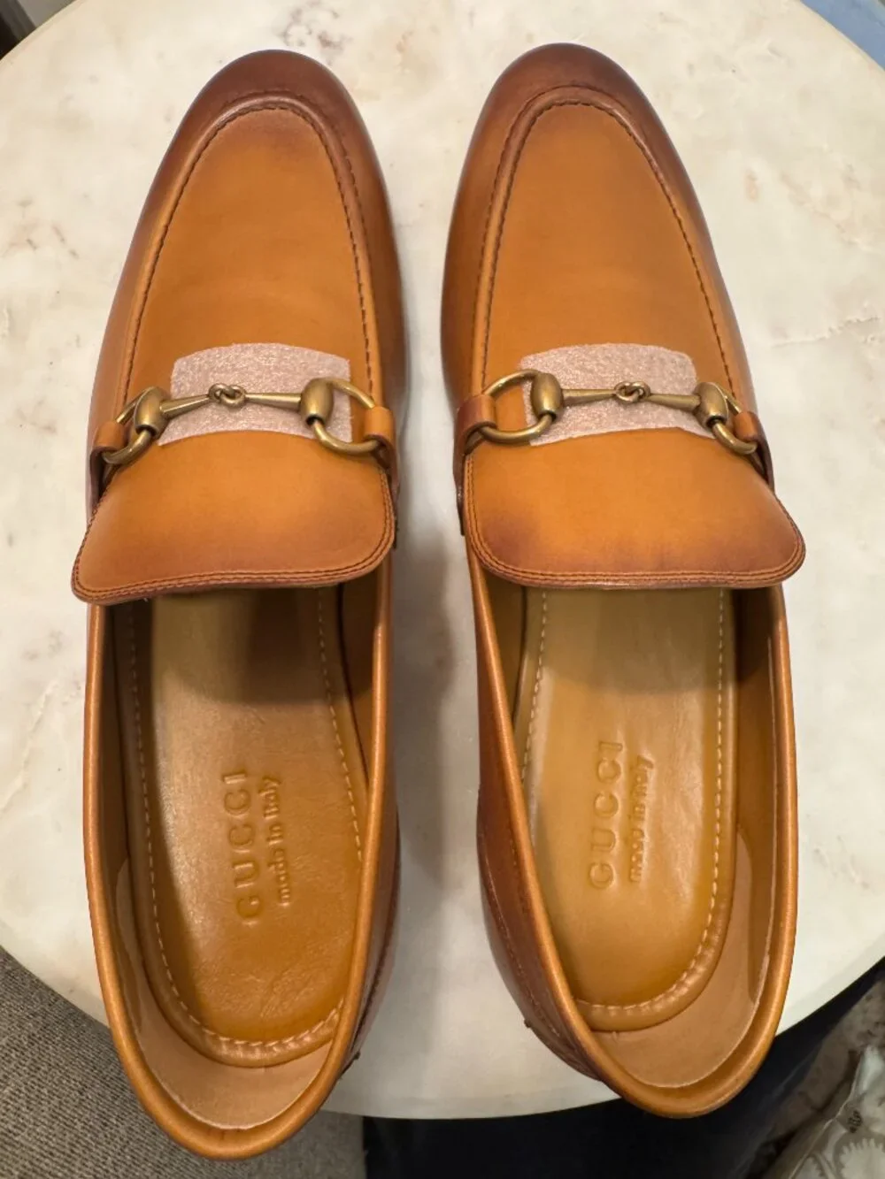 Gucci Jordaan Brown Leather Horsebit Loafers 11.5 New